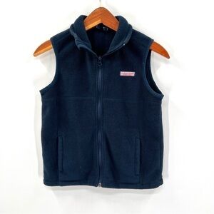 VINEYARD VINES Kid's Navy Blue Zip Up Sleeveless Fleece Vest Size S